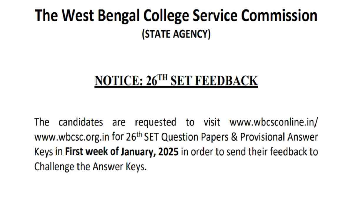 WB SET Answer Key 2024 Date And Time Released at wbcsc.org.in: Here's Steps To Raise Objection Link 