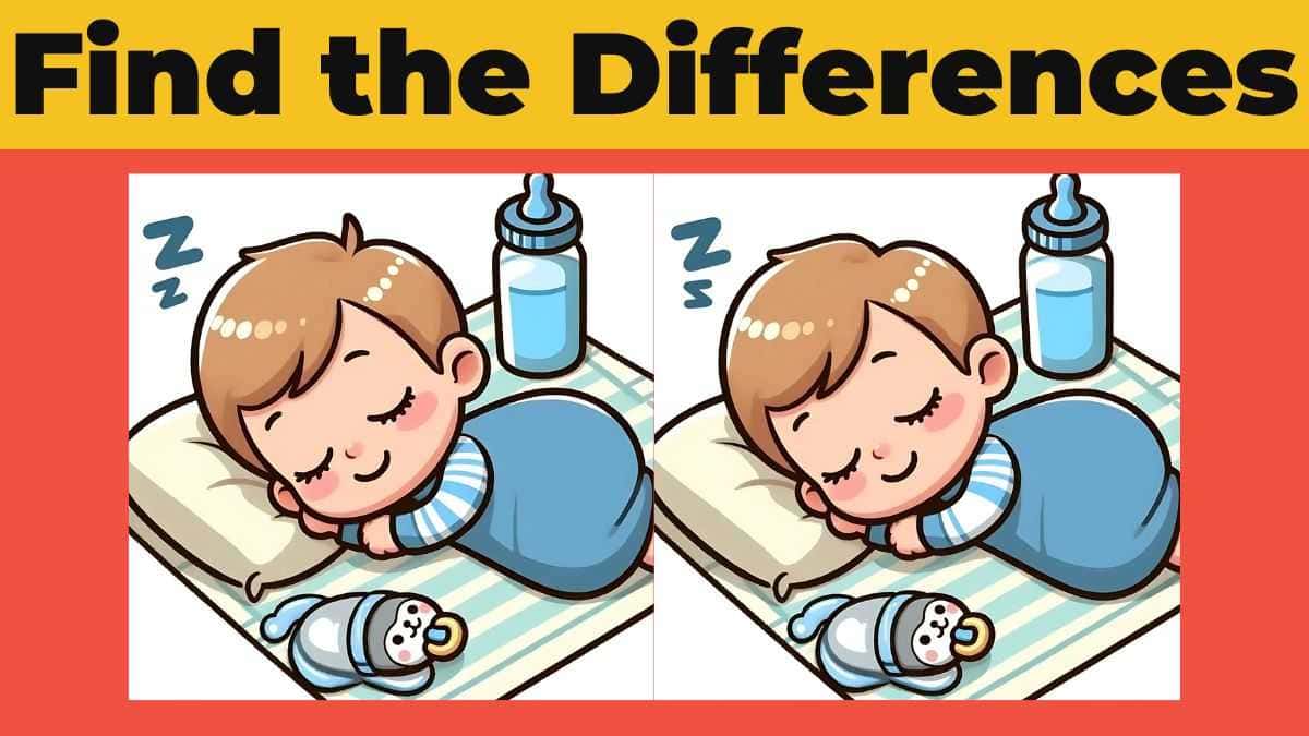 Find 3 Differences Between Sleeping Baby Pictures in 12 Seconds!