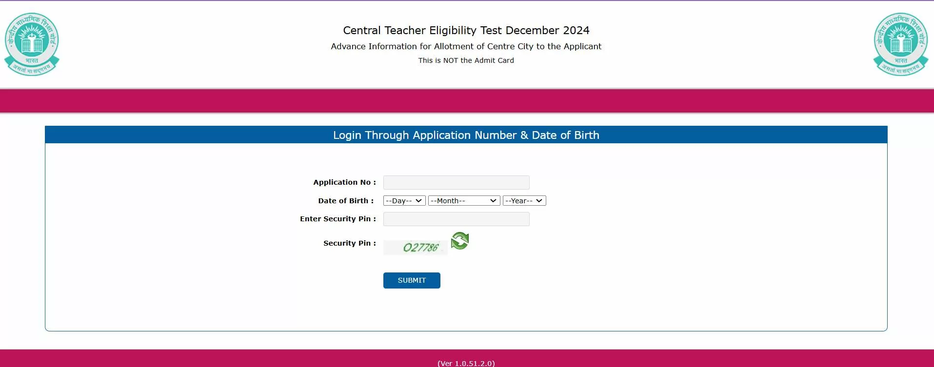 सीटीईटी प्री-एडमिट कार्ड / सिटी इंटिमेशन 2024 डाउनलोड करें