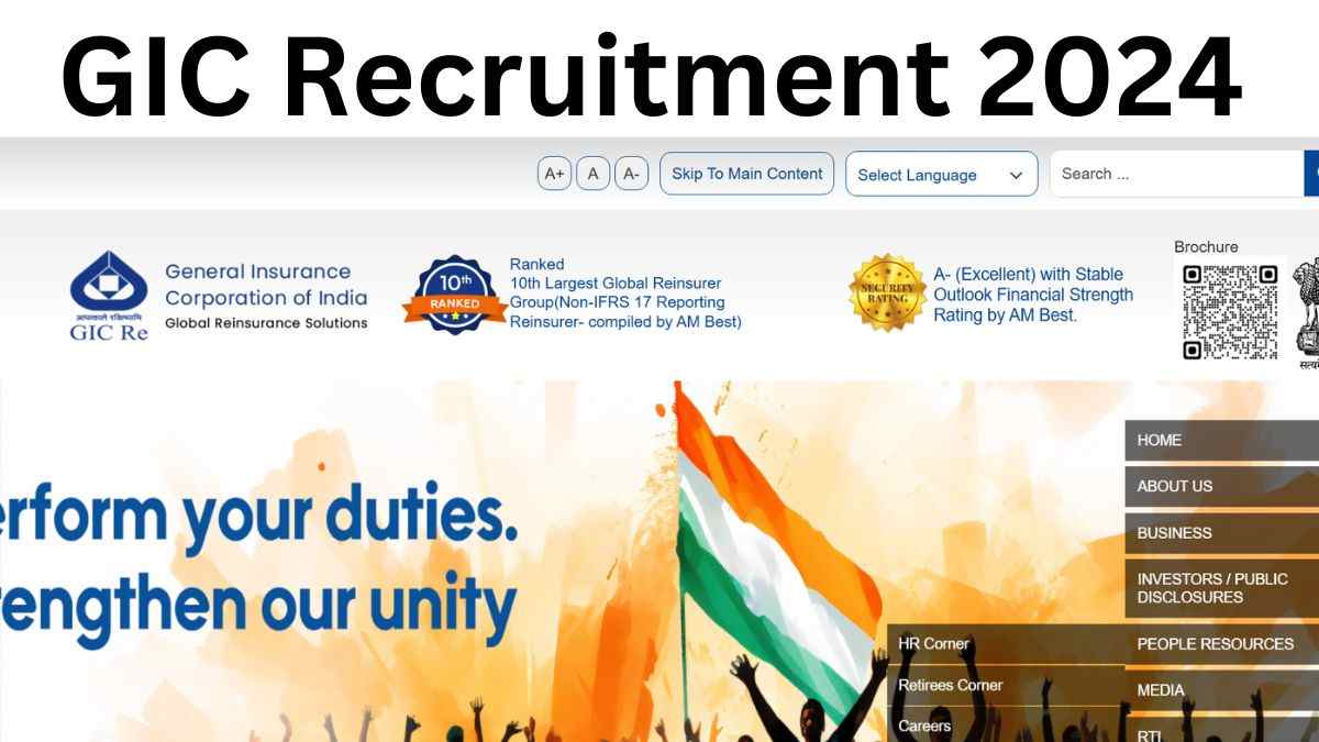   GIC Recruitment 2024: जनरल इंश्योरेंस में असिस्टेंट मैनेजर पदों पर निकली भर्तियाँ, जानें कब तक करें आवेदन 