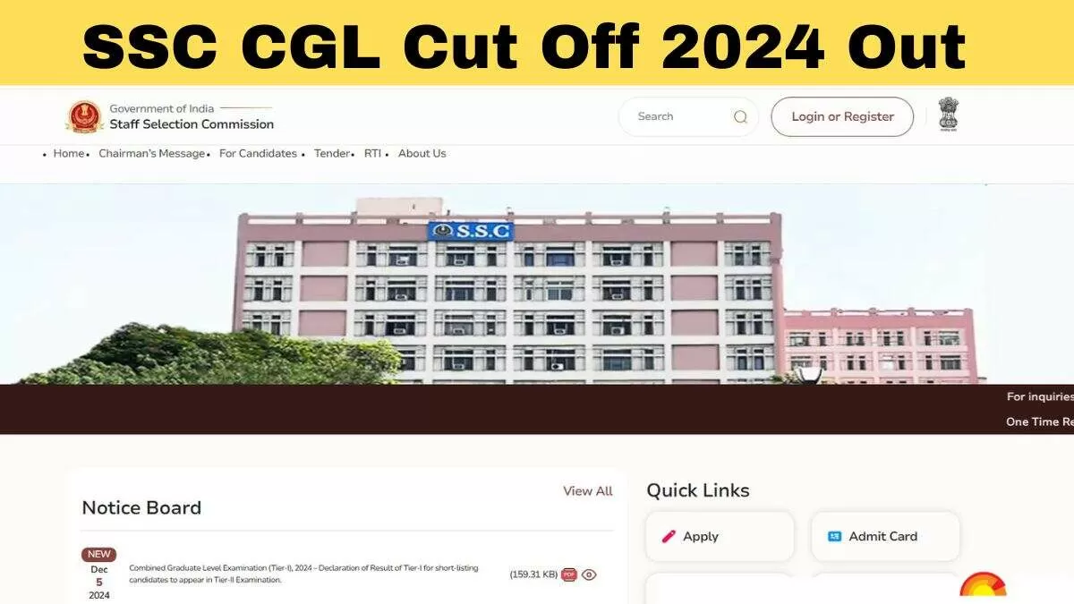 SSC CGL Cut Off 2024, Post-wise Tier 1 Cut Off Marks PDF