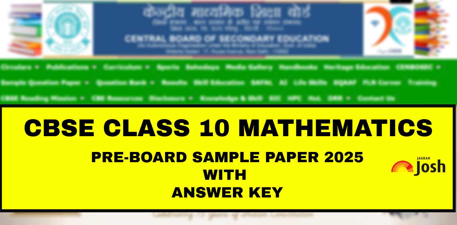CBSE Class 10 Maths Pre-Board Sample Paper 2025 With Solutions, Download PDF
