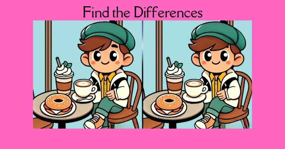 Spot the 3 Differences in Boy Enjoying Coffee