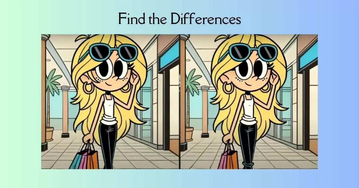 Spot the 3 Differences in Girl Carrying Shopping Bags