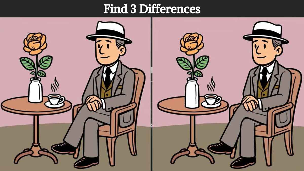 Find 3 differences between the gentleman drinking tea pictures in 15 seconds!