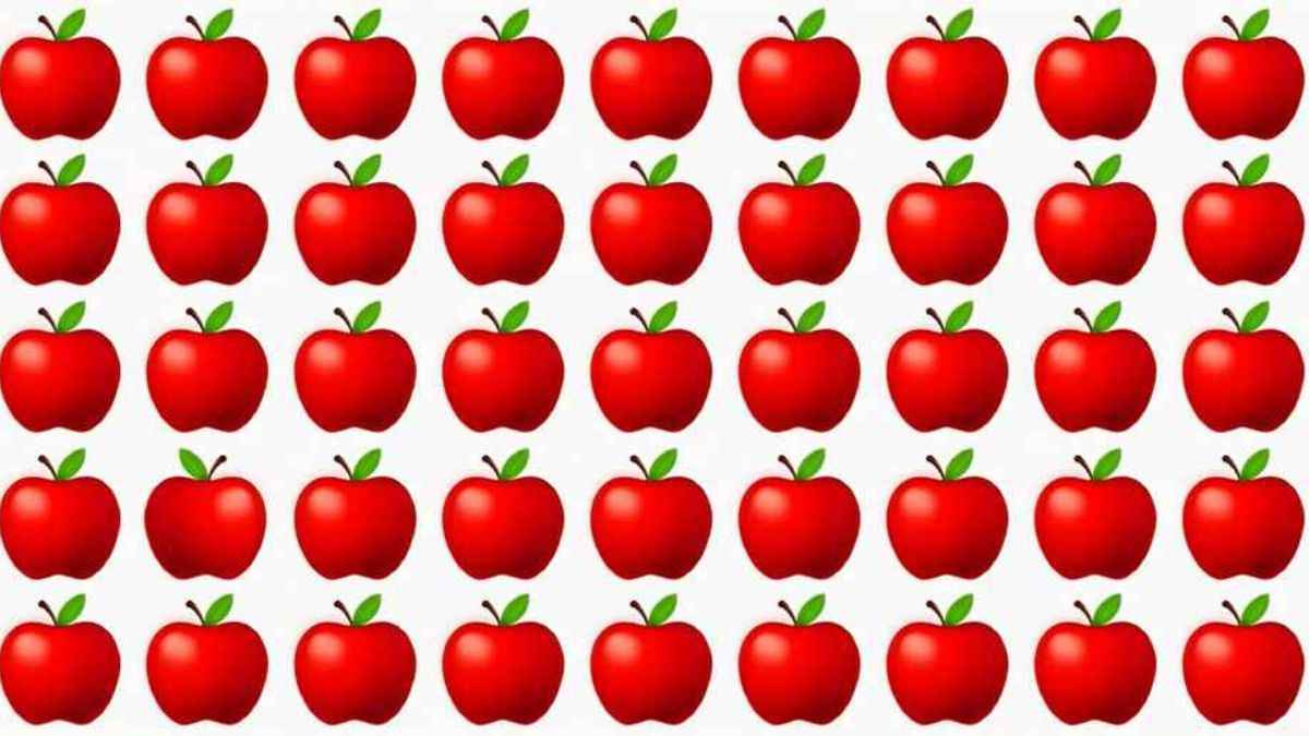 Test your visual acuity by finding the odd apple in the picture in 4 seconds!