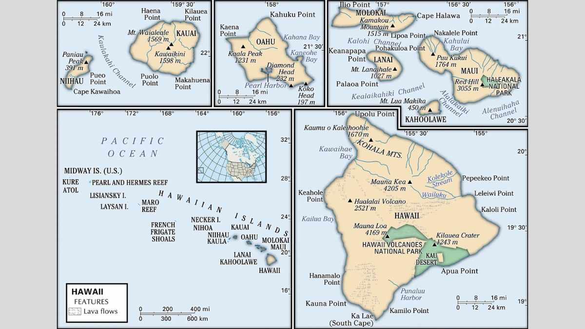 Hawaii Map: Official Image, Population and Other Important Details