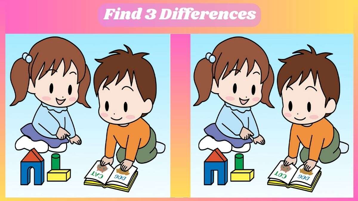 Spot 3 Differences In Children Learning Scene In 33 Seconds