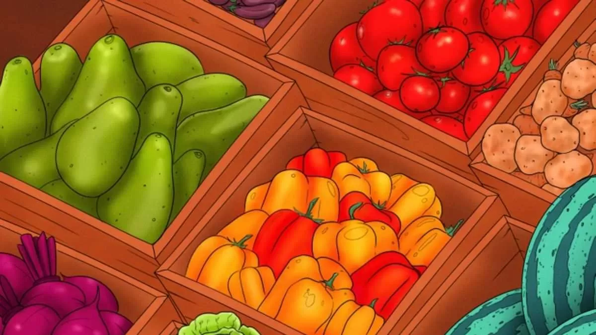 Can you spot the carrots hidden among fruits and vegetables?