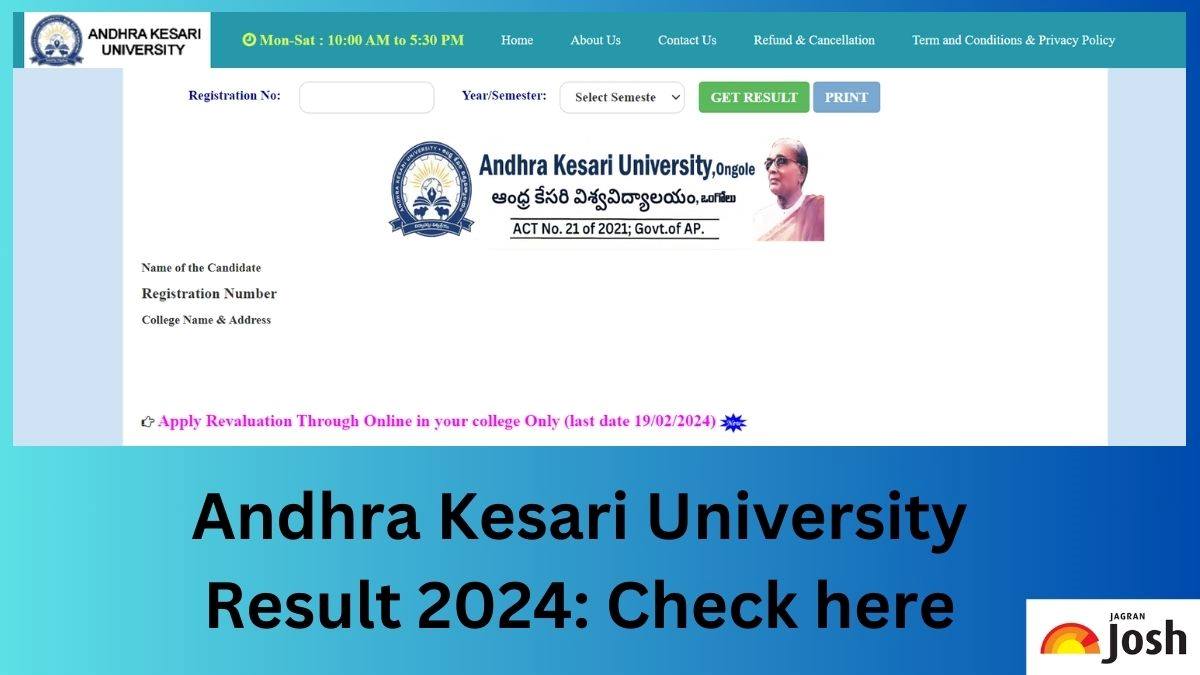 Andhra Kesari University Result 2024 OUT at akuexams.com: Download AKU UG 1st Semester Marksheet