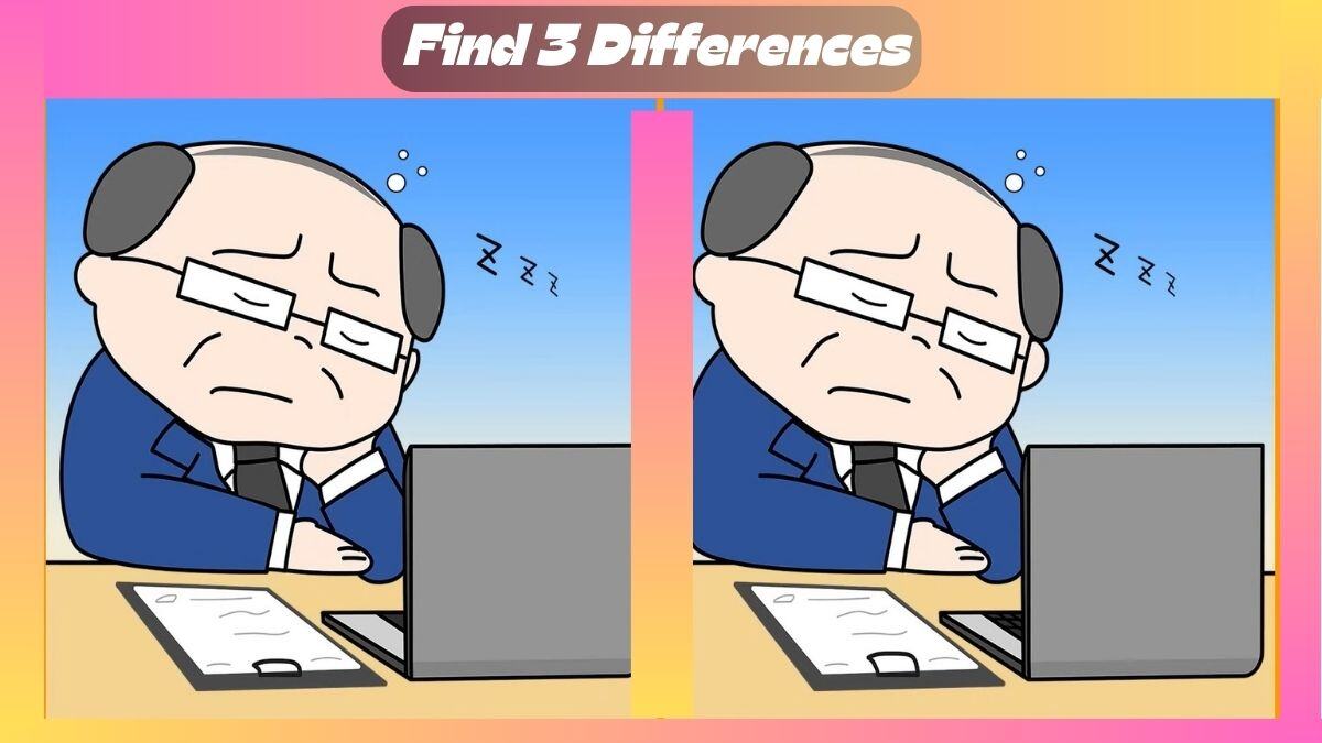 Find 3 Differences In 33 Seconds In This Sleeping Employee Scene