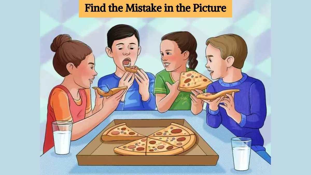 Find the mistake in the pizza party picture