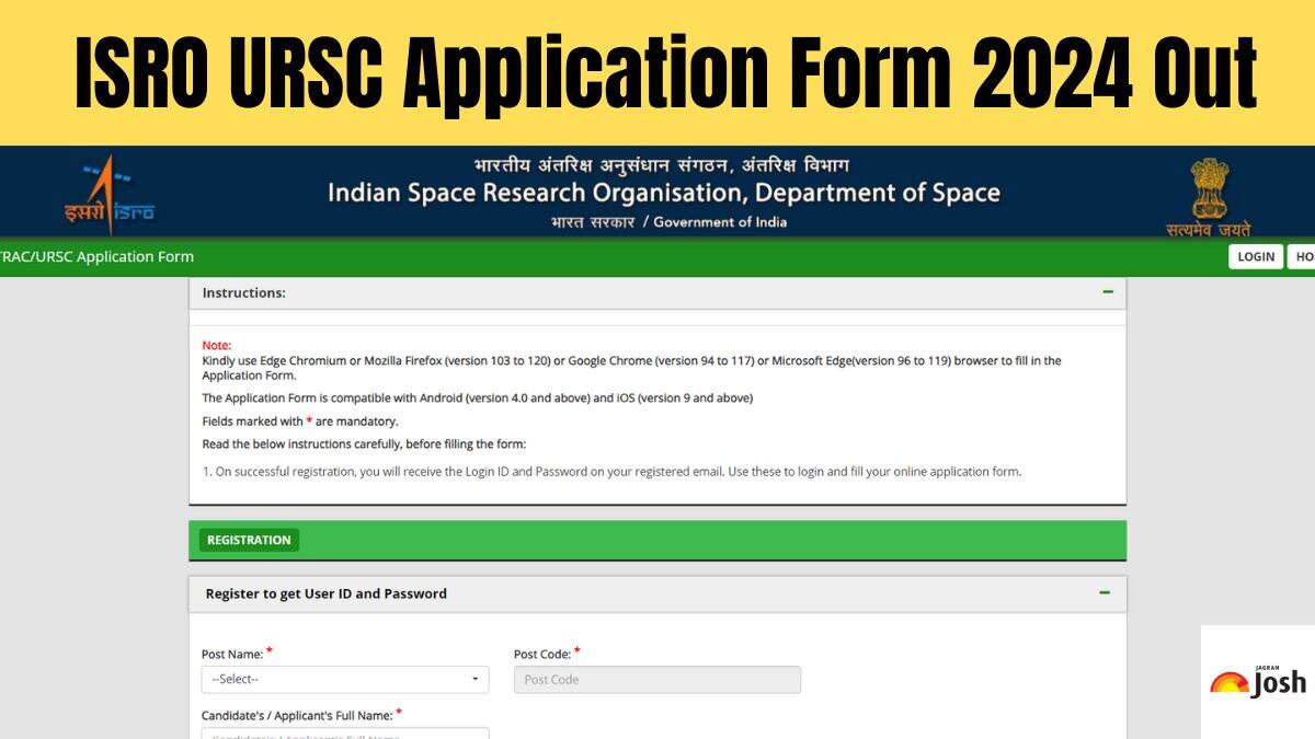 ISRO URSC Apply Online Starts For 224 Vacancies, Direct Application Form Link Here