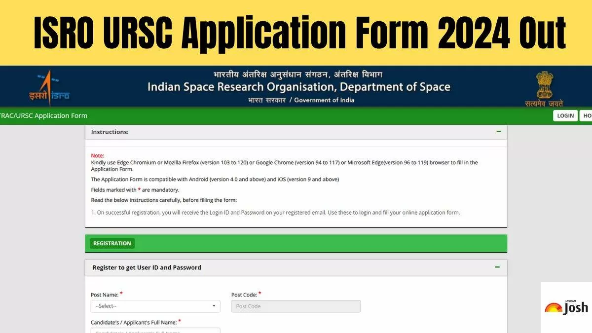 Get the direct link of ISRO URSC Application Form 2024 here.