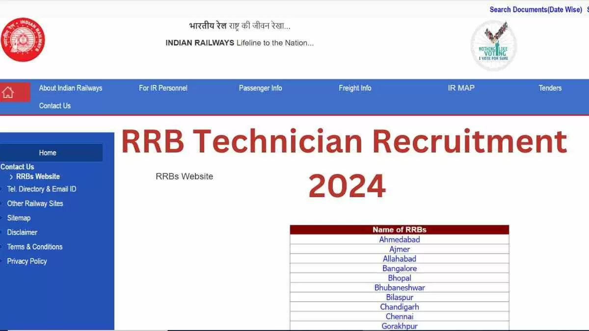 RRB Technician Notification 2024: तकनीशियन अधिसूचना का शार्ट नोटिस जारी ...