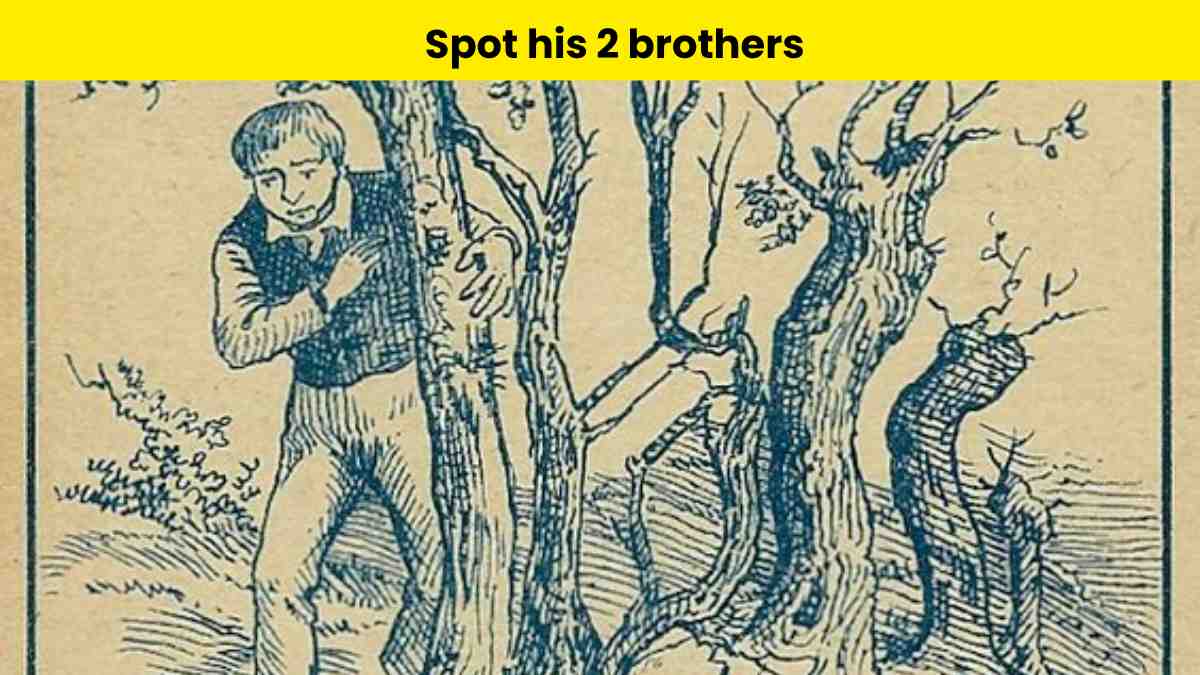 Test your vision and spot 2 brothers of the man hidden in the image within 7 seconds.