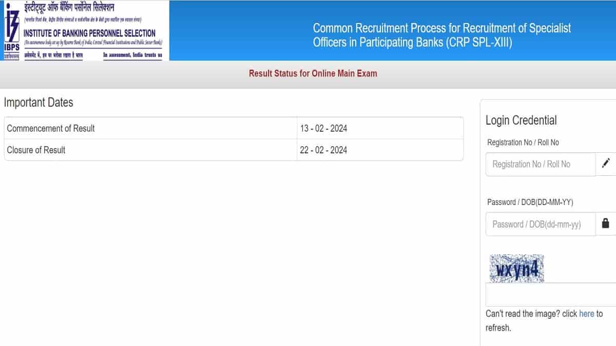 IBPS SO Mains Result 2024 Declared at ibps.in Download Here