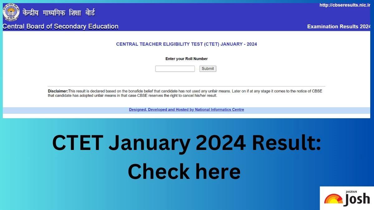CTET Result 2024 OUT at cbseresults.nic.in; Direct Link to Download January Exam Scorecard PDF