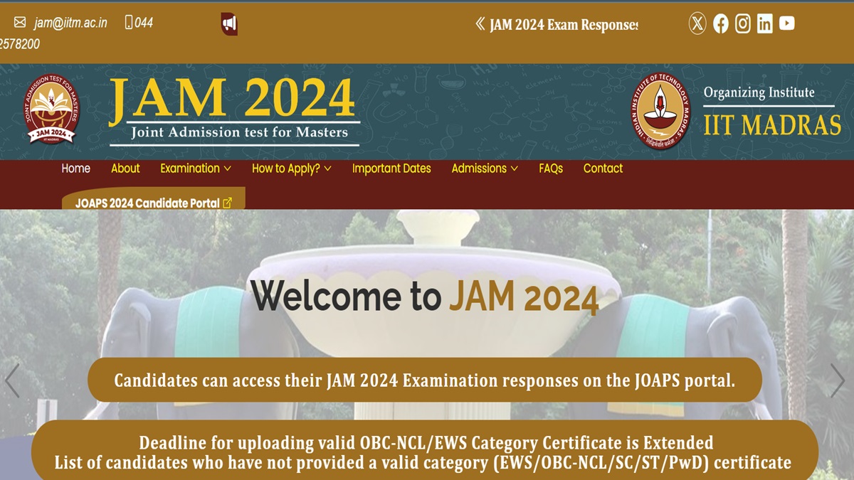 IIT JAM 2024 Response Sheet Out, Get Direct Link Here