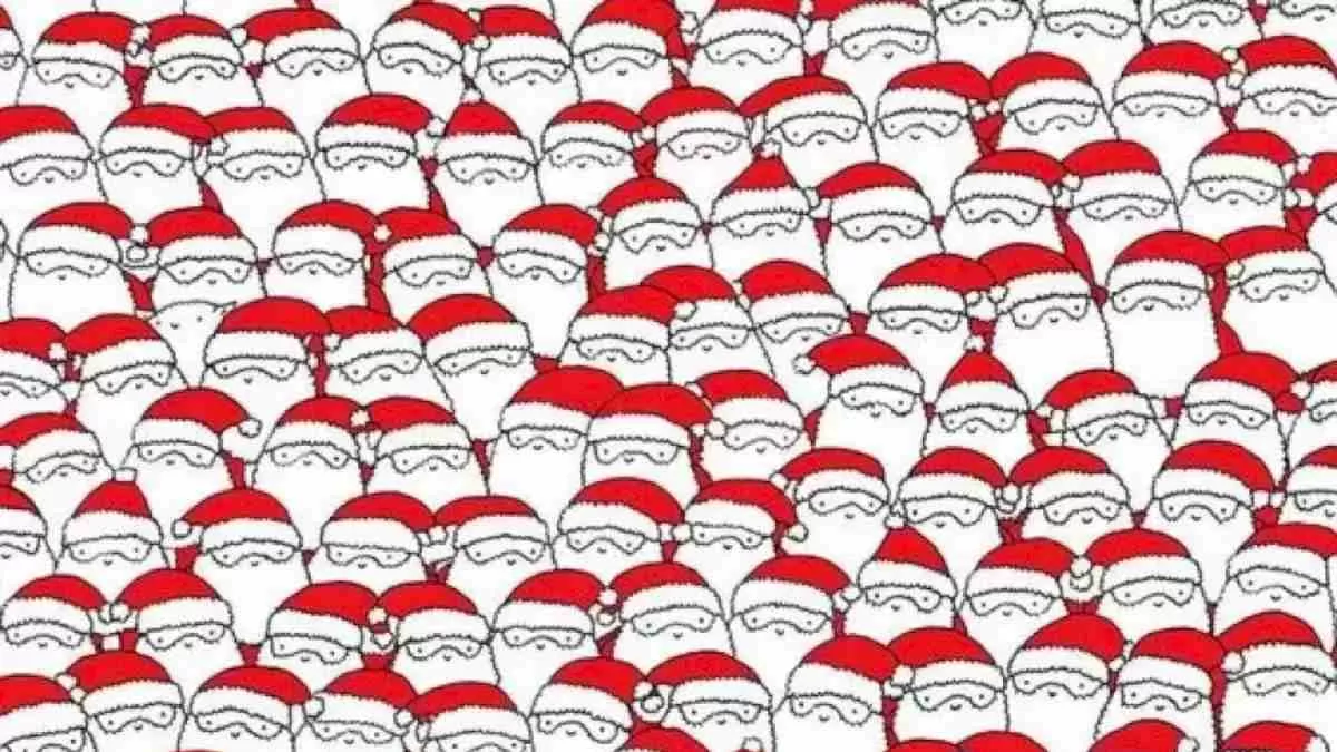 Spot The Sheep Hidden Among Santa Clauses.