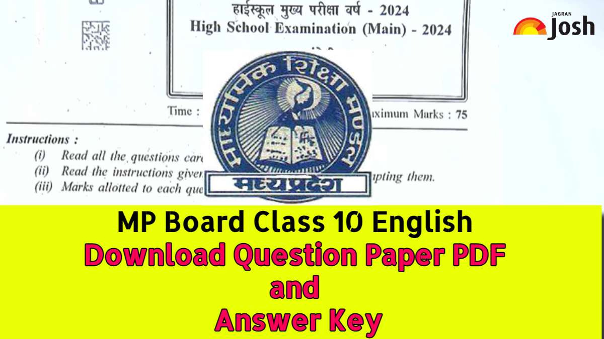 Mp Board Class 10 English Question Paper 2024 Pdf Download With Answer Key 8287