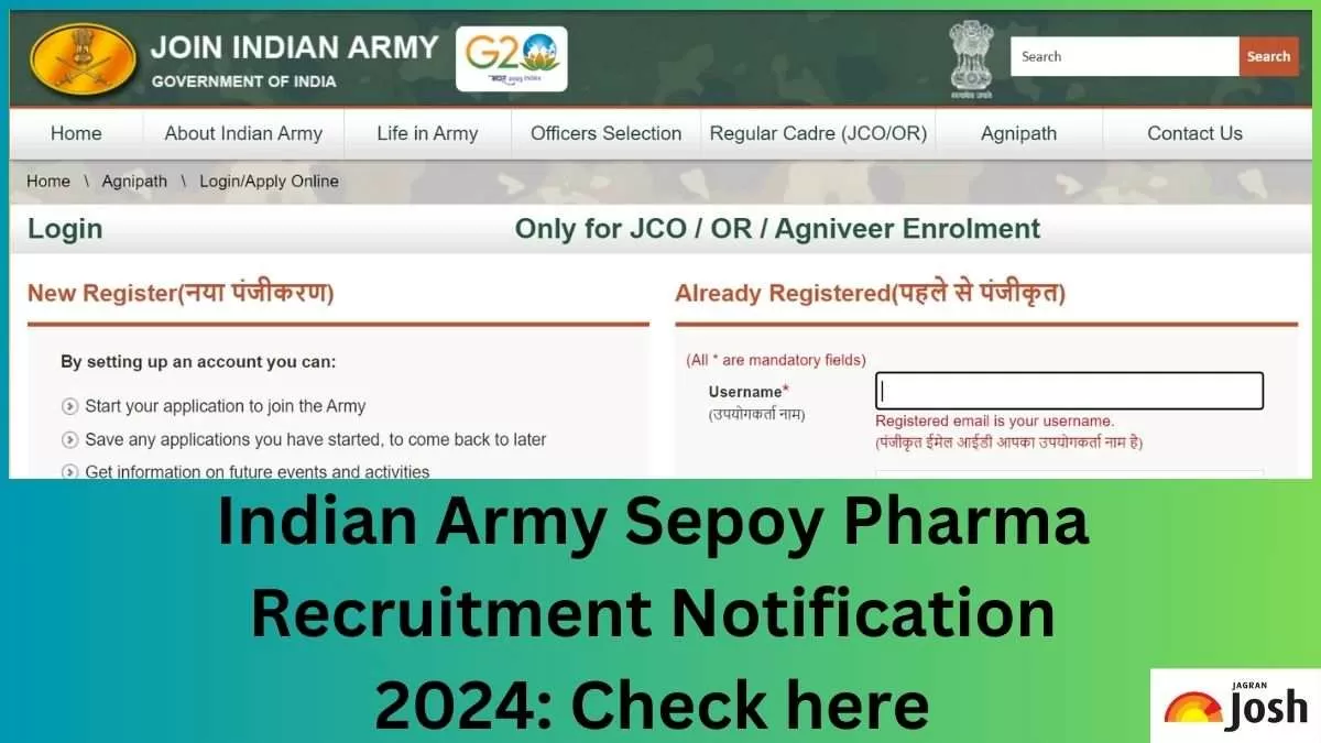 Check Indian Army Sepoy Pharma Recruitment 2024 Notification here