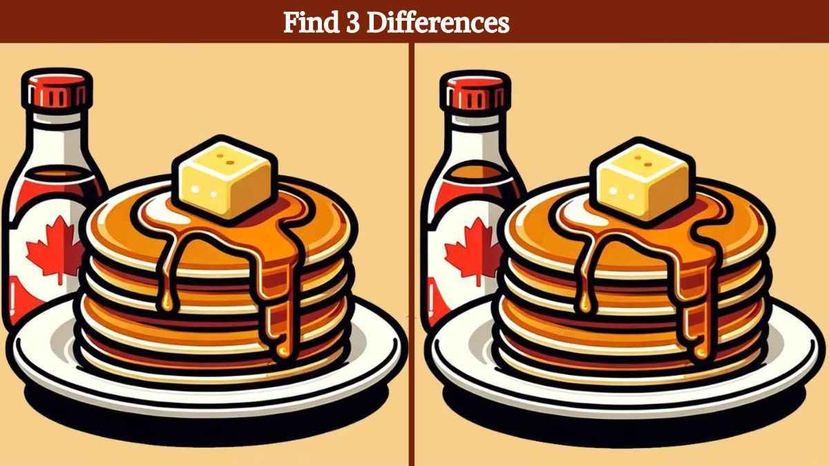 Find 3 differences between the pancake pictures in 18 seconds!