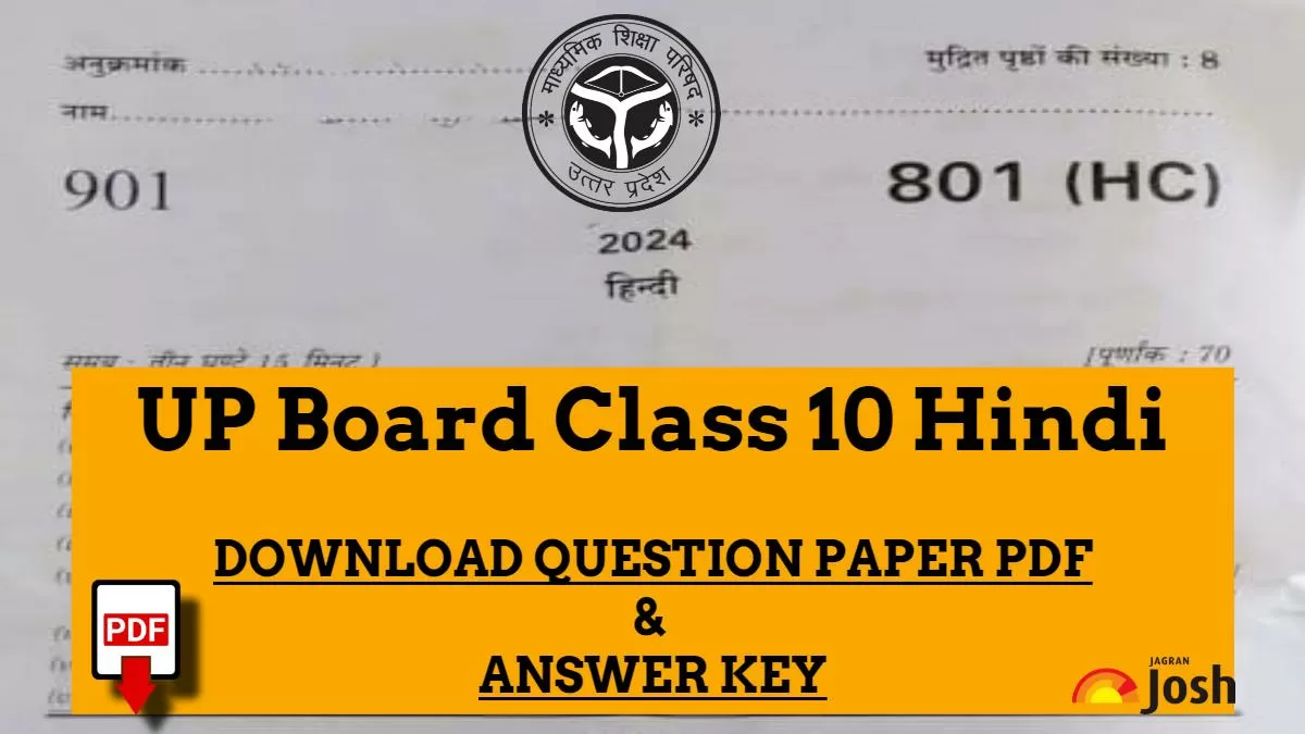 Get here Uttar Pradesh UP Board Class 10 Hindi Question Paper 2024 along with Answer key