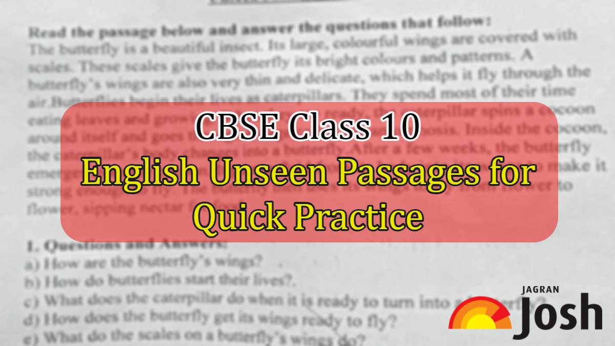 CBSE Class 10 English Exam 2024: Check Unseen Passages for Quick Revision