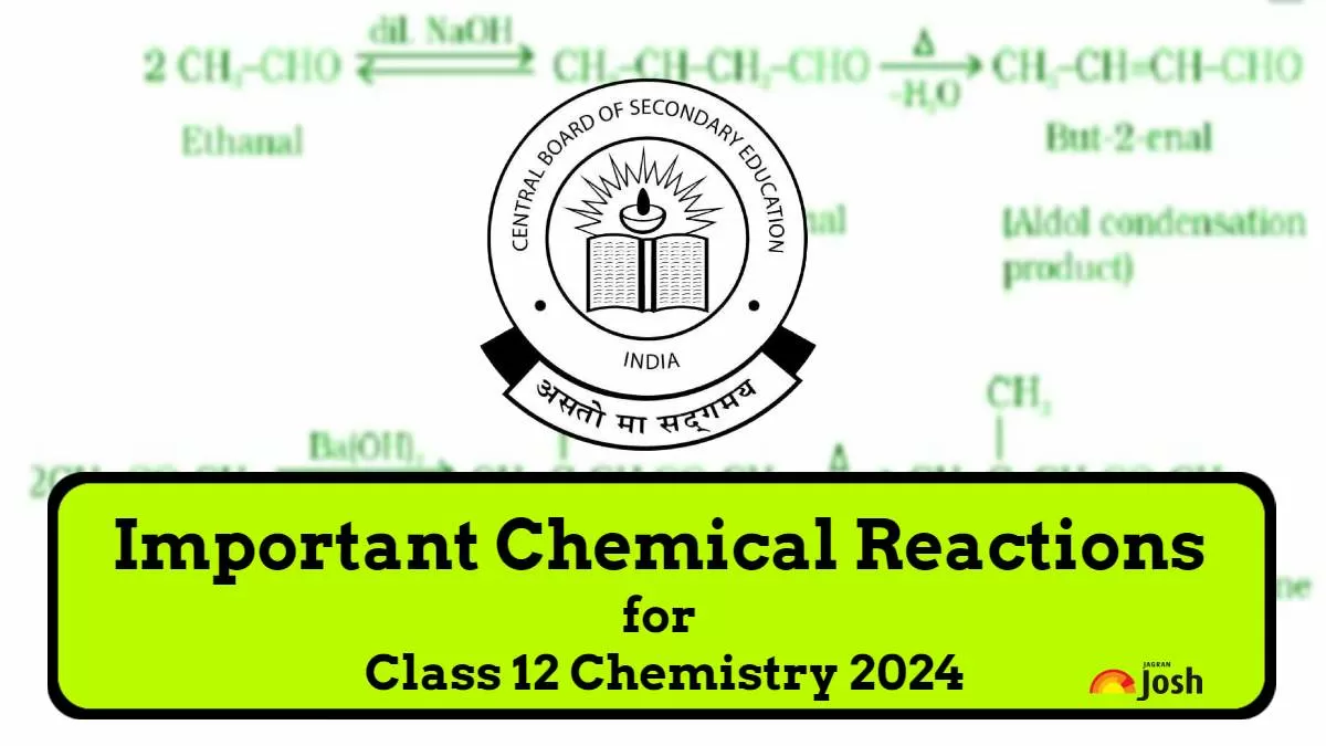 Get here Important Chemical Reactions for Class 12 Chemistry, quick revision for CBSE Board Exam 2024