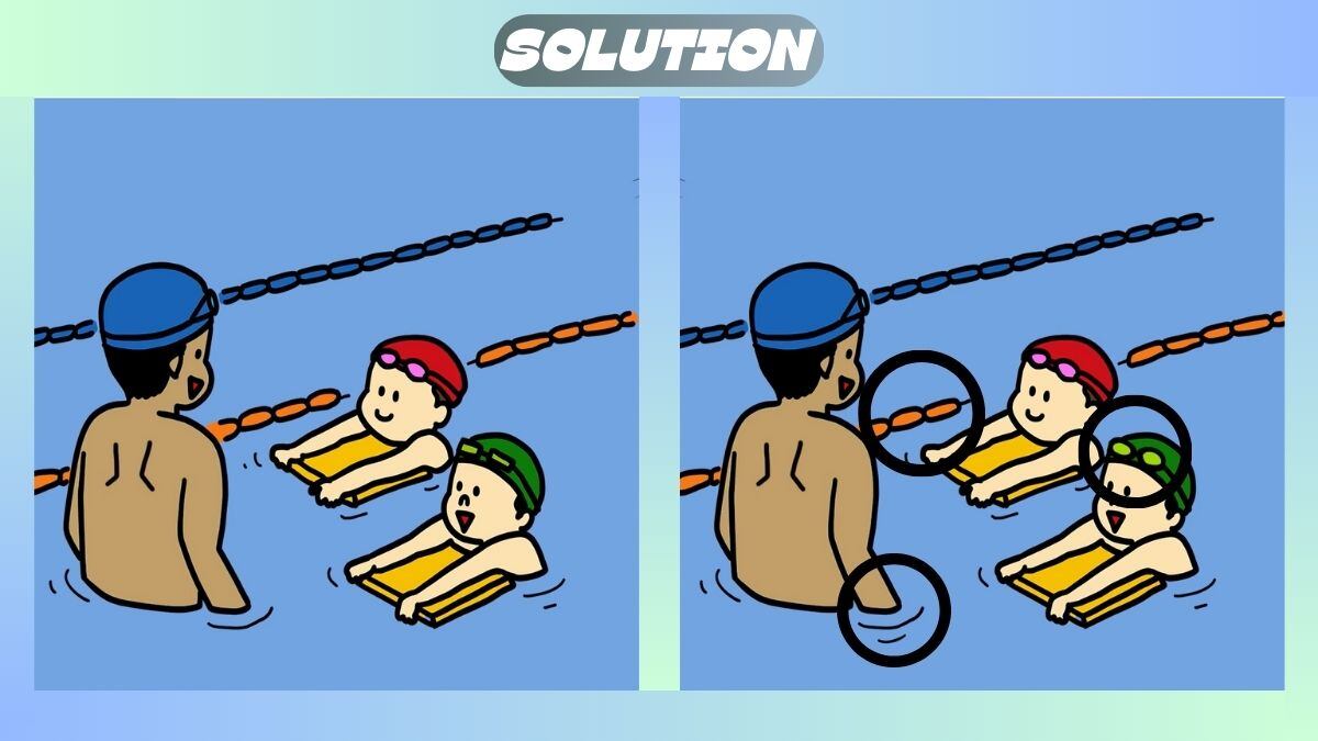 Find 3 Differences In 26 Seconds In This Swim Class Picture