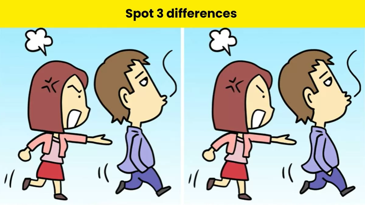 Can you spot 3 differences between angry girlfriend pictures?