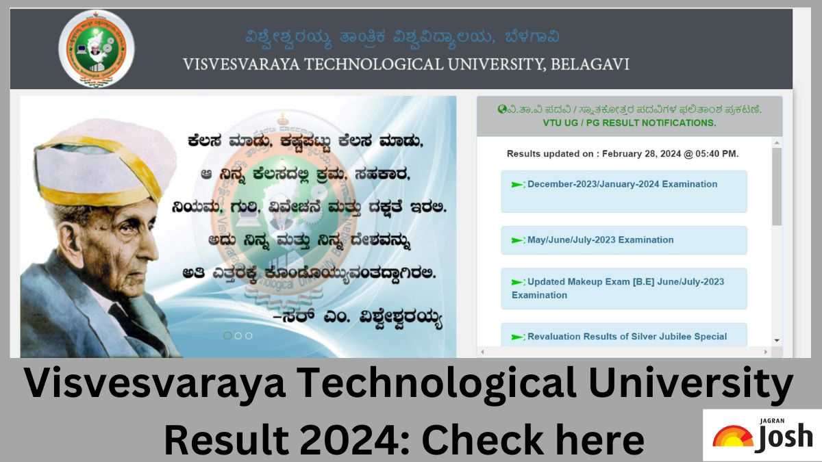 VTU Results 2024 are available at vtu.ac.in Download UG Semester Certificate as PDF