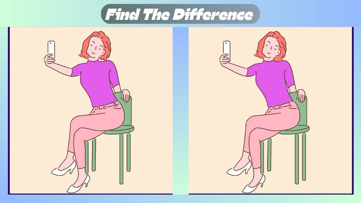 Find 3 Differences In 28 Seconds In Woman Taking Selfie Scene