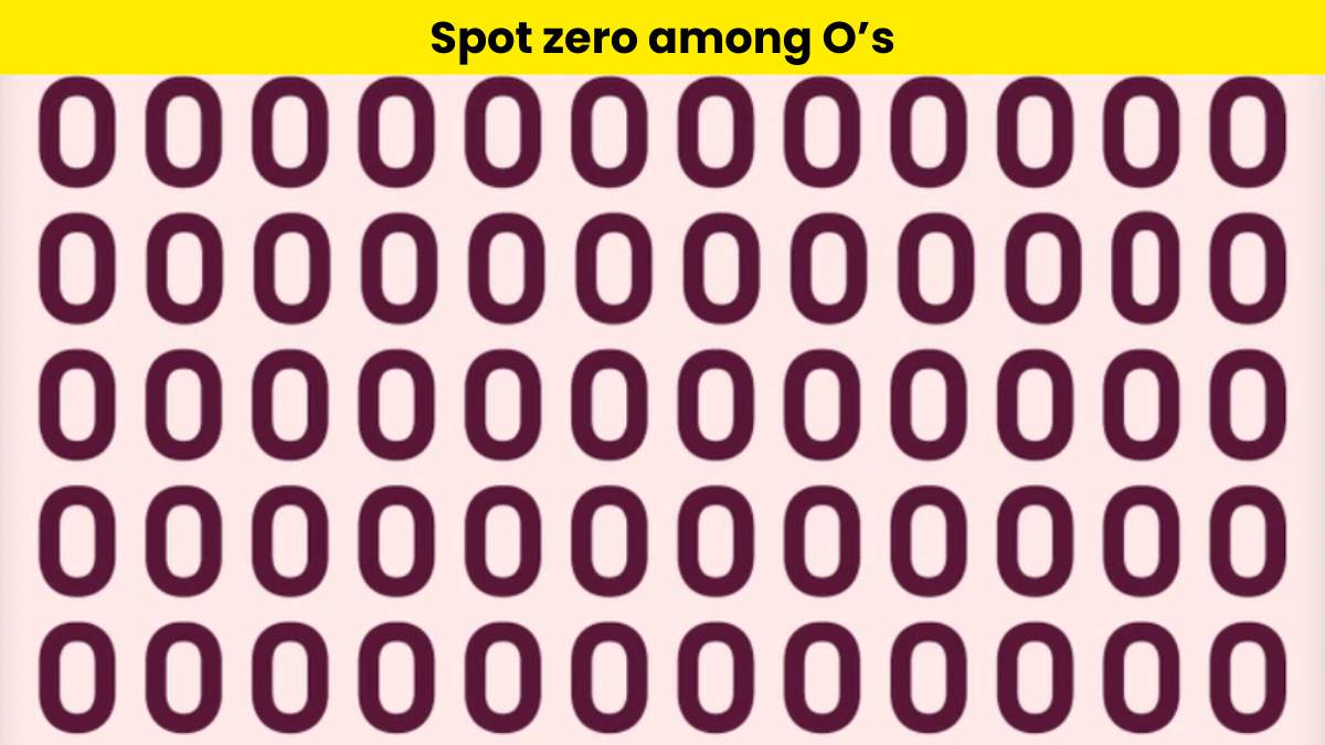 Only a sharp brain can spot the zero hidden among Os in 6 seconds.