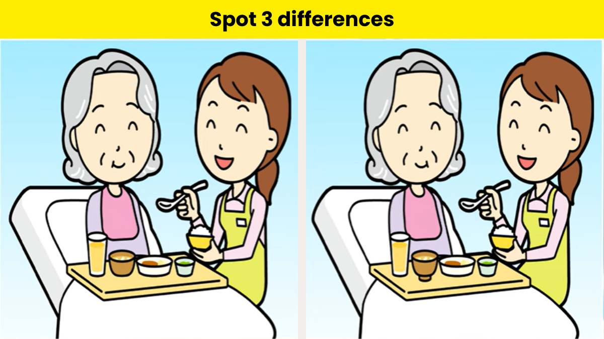 Can you spot 3 differences between the two nursing home pictures in 21 seconds?