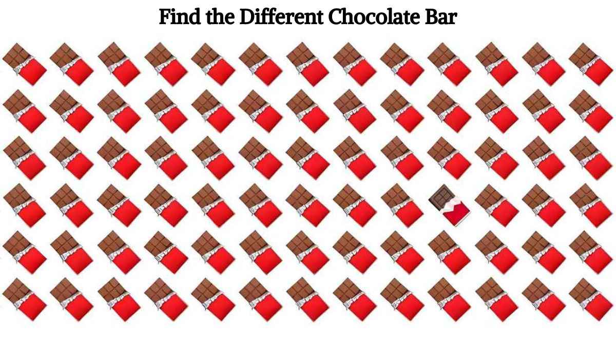 Optical Illusion: Find the odd chocolate bar in the picture in 4 seconds!