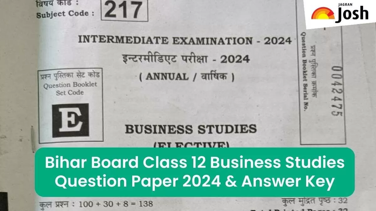 Download Bihar Board Class 12 Business Studies Question Paper 2024 in PDF