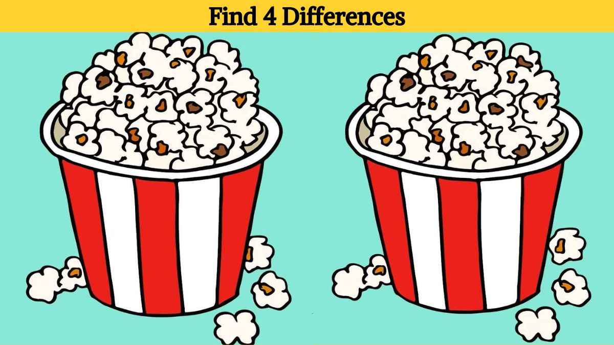 Find 4 differences between popcorn tub pictures in 16 seconds!