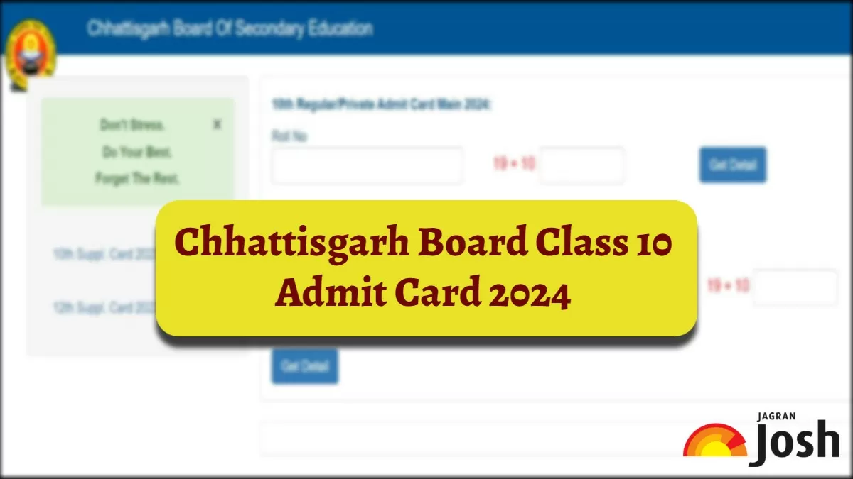 CGBSE 10th Admit Card 2024 Out at cgbse.nic.in Check Direct Link to