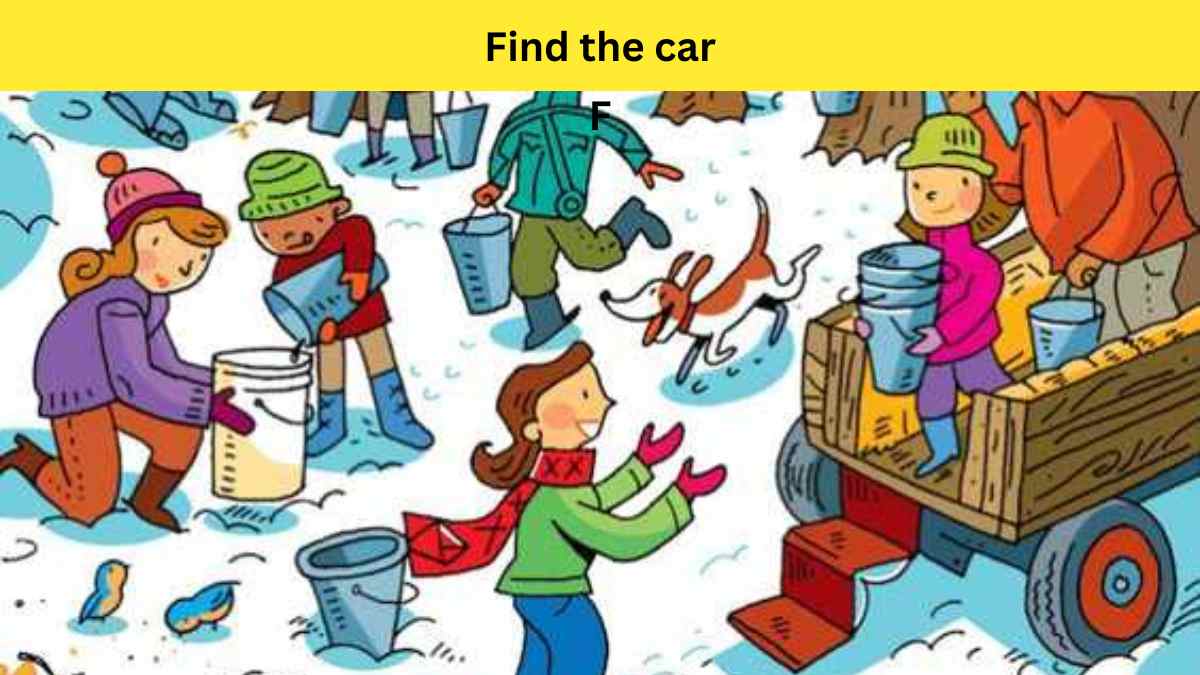 Only good observers can find the car hidden in the snow within 6 seconds. 
