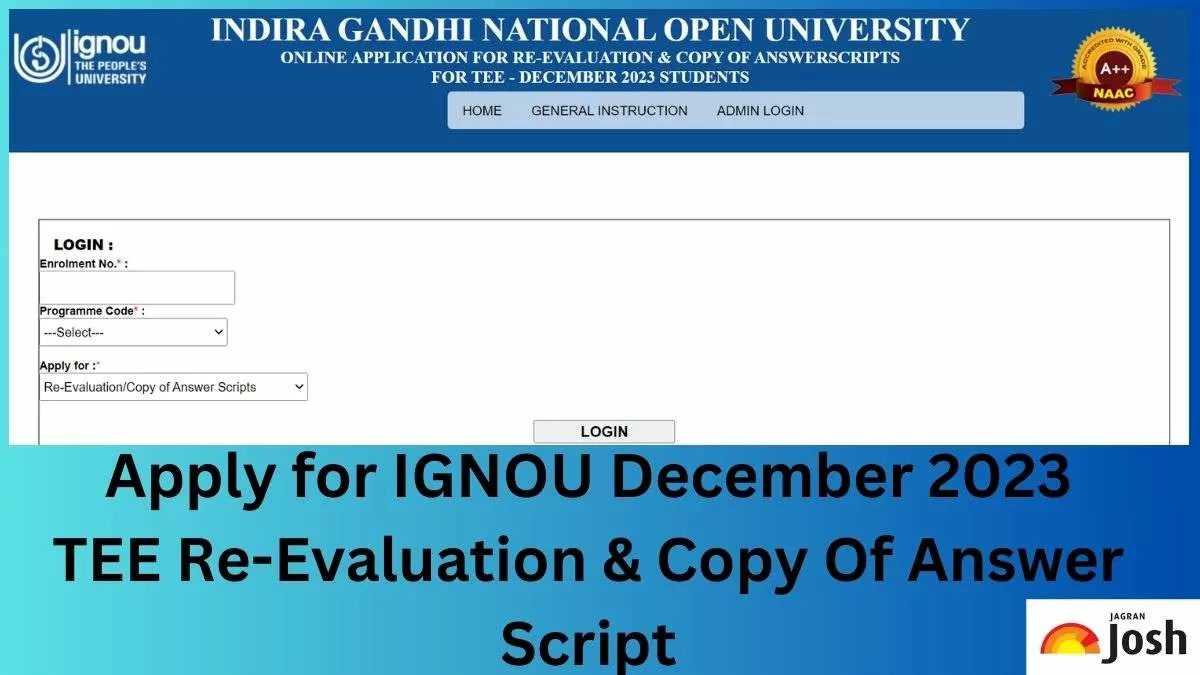 Get the direct link to apply for IGNOU December 2023 TEE Re-Evaluation and Copy Of Answer Script here.