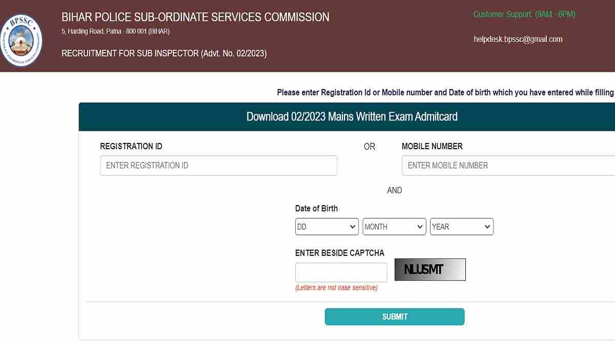 BPSSC Bihar Police SI Admit Card 2024 Out: Download Hall Ticket on bpssc.bih.nic.in