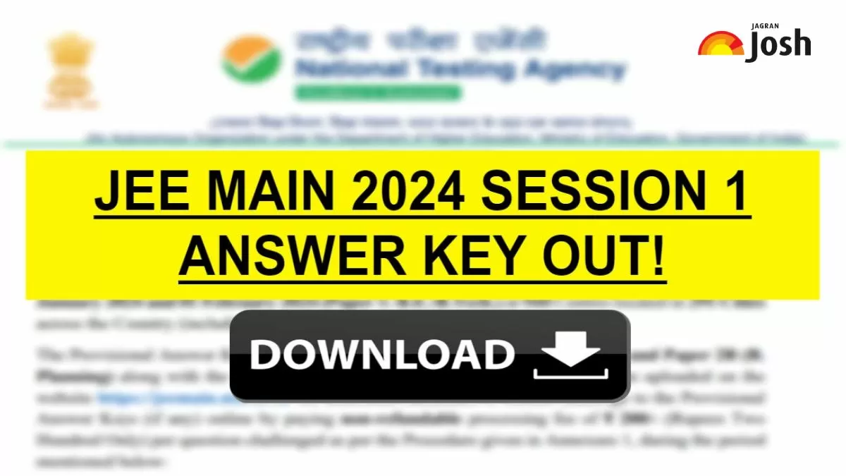 JEE Main 2024 Answer Key Out Download PaperWise Official Answer Key PDF