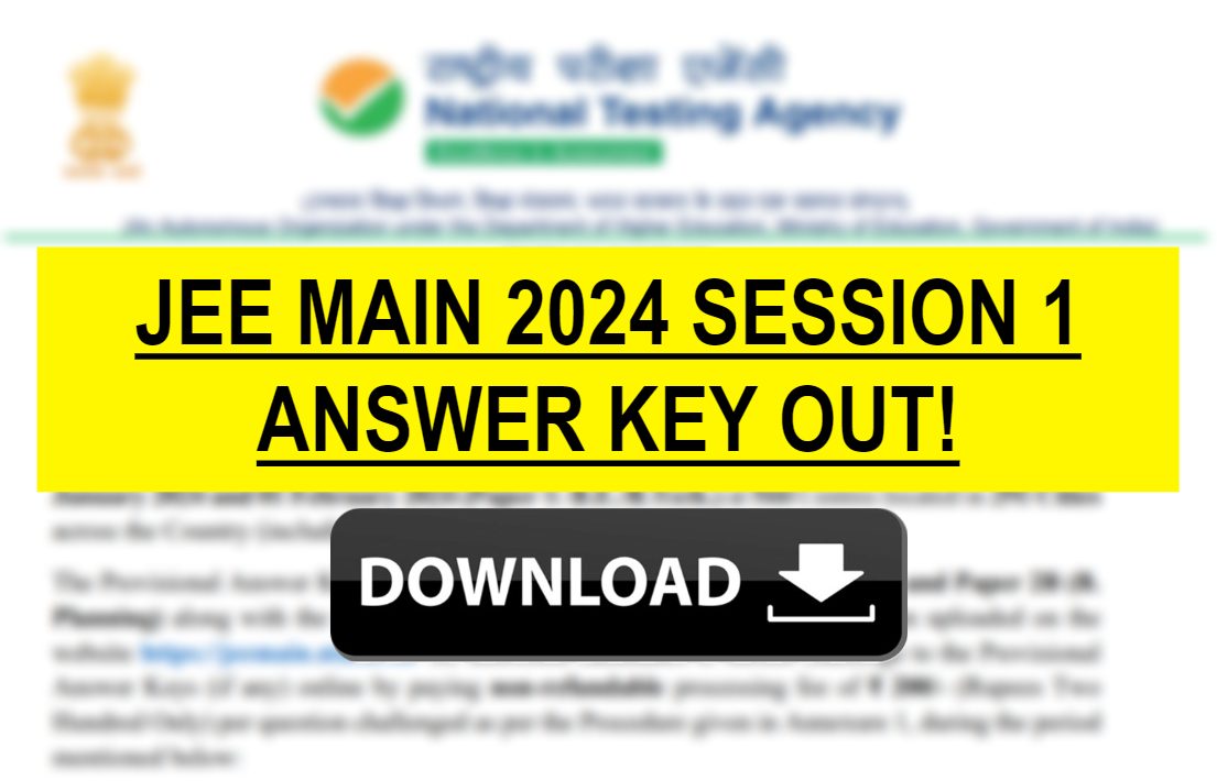 JEE Main Answer Key 2024 by Resonance Shift 1, 2 PDF Download