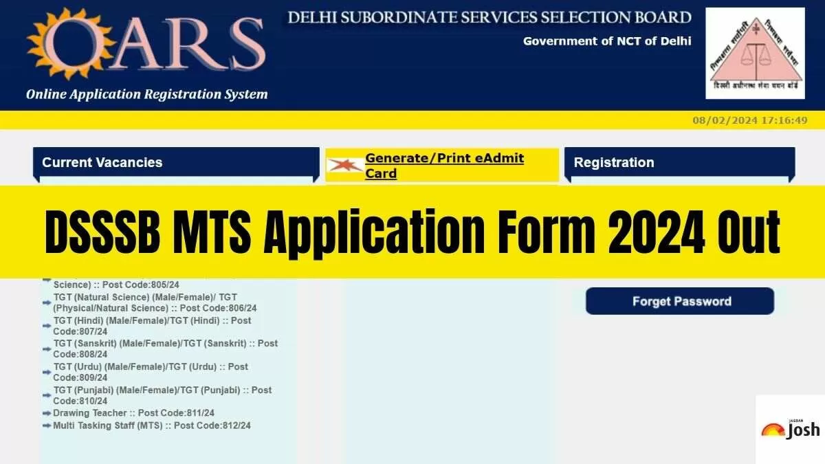 Get the direct link to DSSSB MTS Application Form 2024 here.