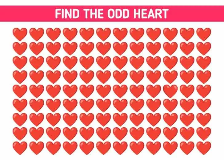 You Have 20/15 Vision If You Can Find The ODD Heart In The Picture