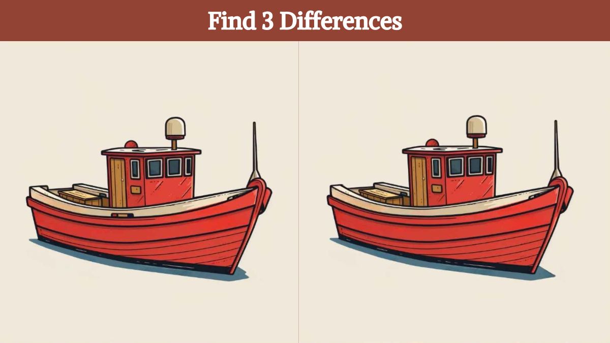 Find 3 differences between the steamer boat pictures in 7 seconds!