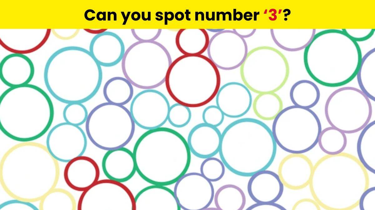Only 1 out of 9 can spot the number 3 hidden among the circles within 5 seconds.