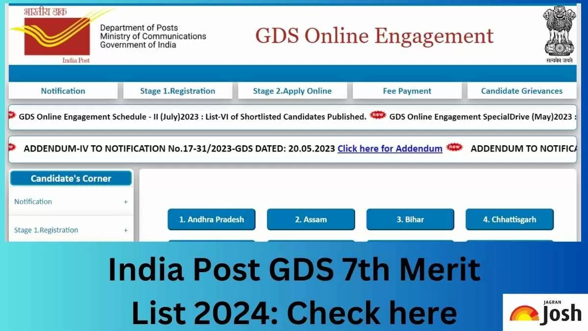 India Post GDS 7th Merit List 2024 Release Date; Result PDF Soon